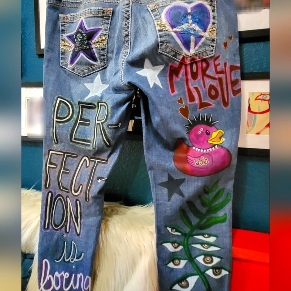 Custom Handpainted Rocker Jeans - Picture 5 of 5